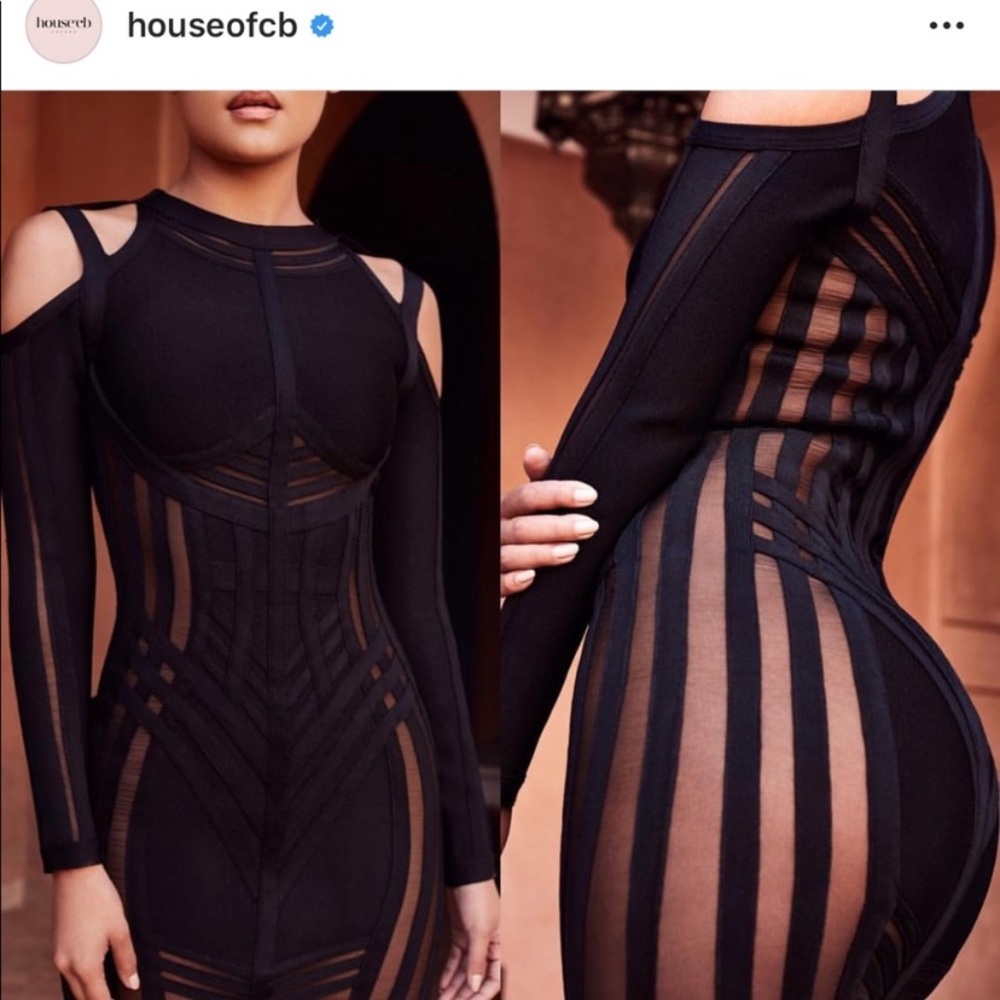 House of CB Madrina Black Bandage Dress M